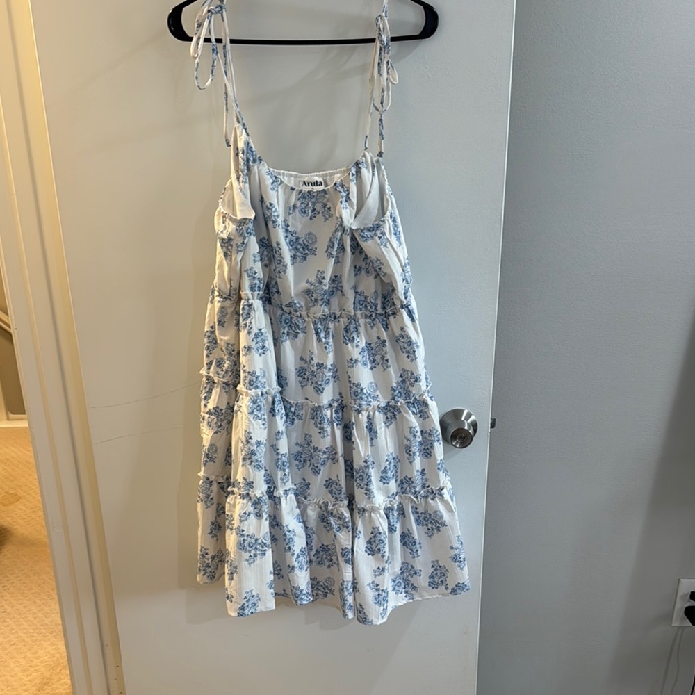 Arula White and Blue Floral Dress
